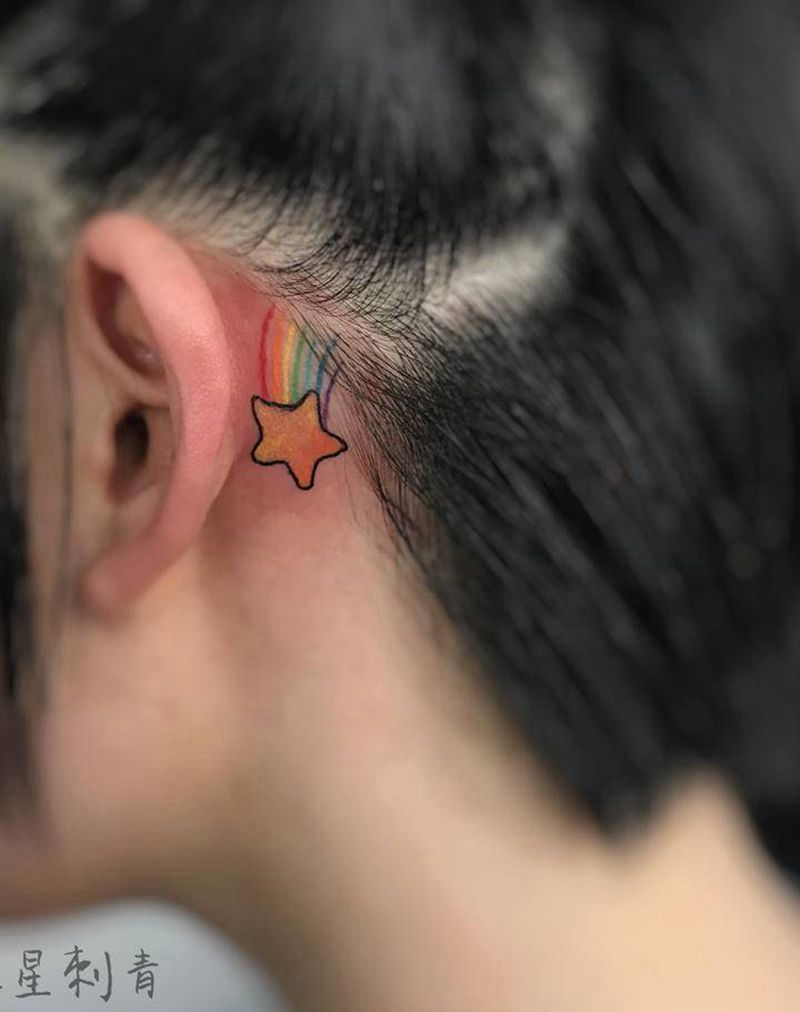 星星彩虹纹身图片_星星彩虹纹身图案
