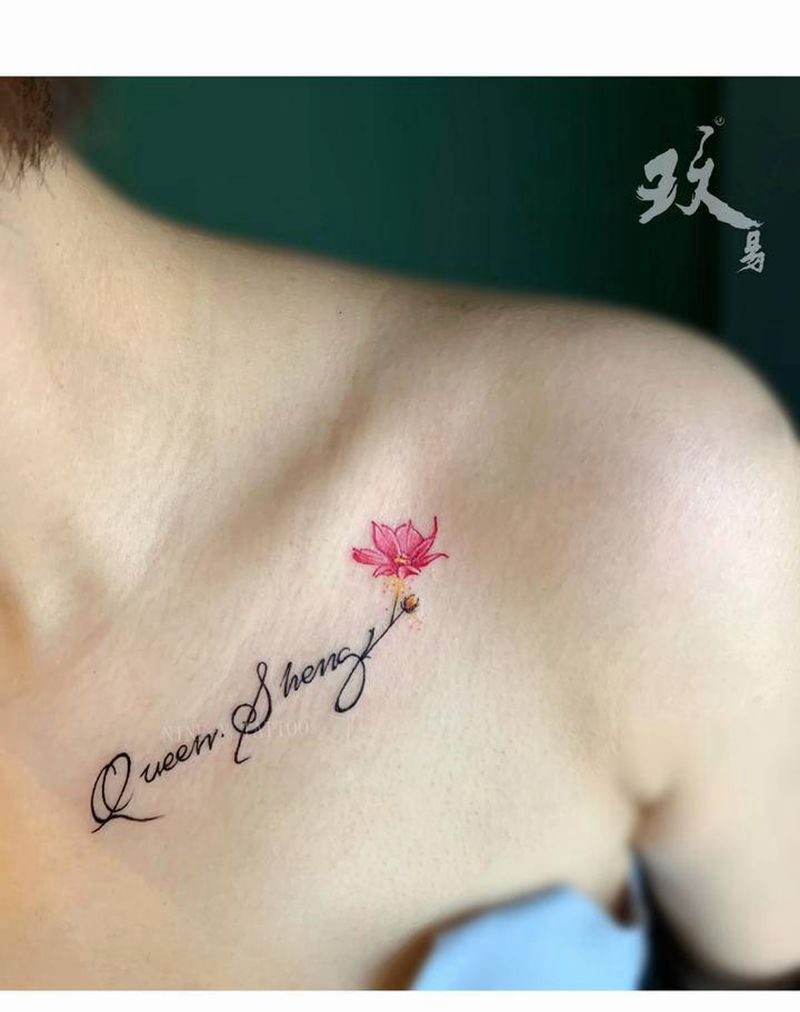 小清新纹身图片_颈部几何纹身图案