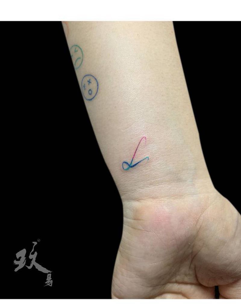 字母纹身图片_手臂水彩纹身图案