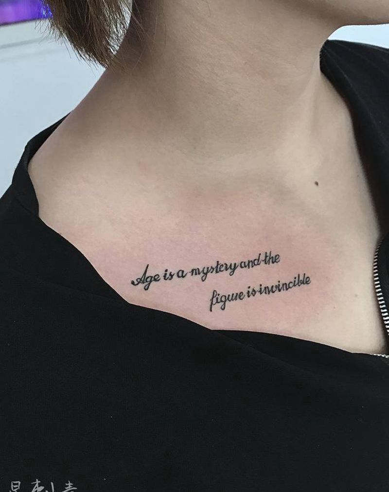 英文纹身图片_胸部花体字纹身图案