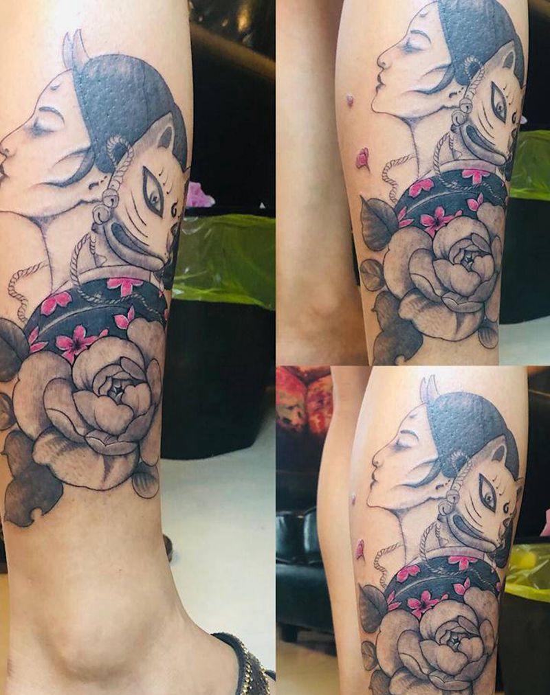 日本纹身图片_腿部纹身图案