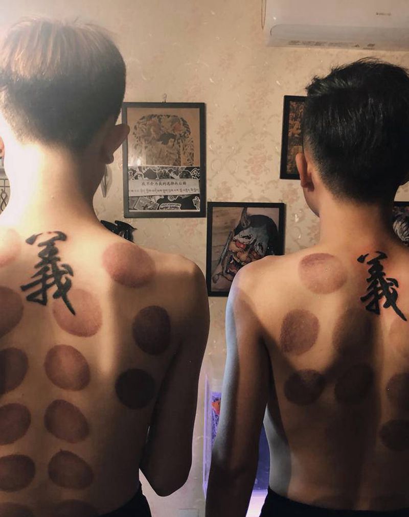 義纹身图片_颈部背部纹身图案