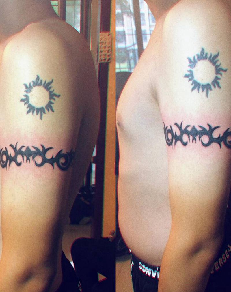 图腾臂环纹身图片_手部手臂纹身图案