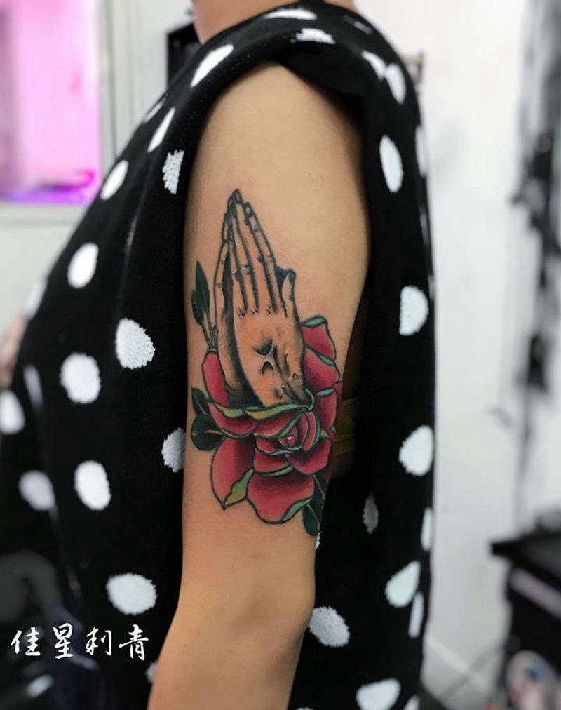 旧图上色纹身图片_手臂New School纹身图案