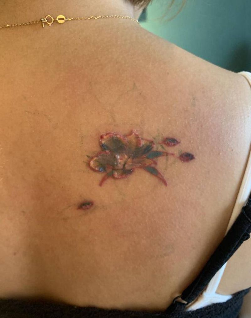 遮盖纹身图片_背部新传统纹身图案