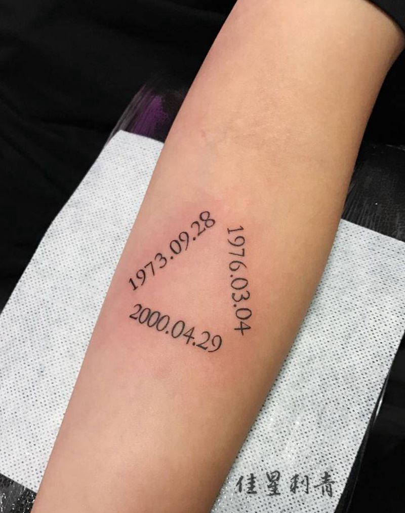 父母生日纹身图片_手臂生日纹身图案