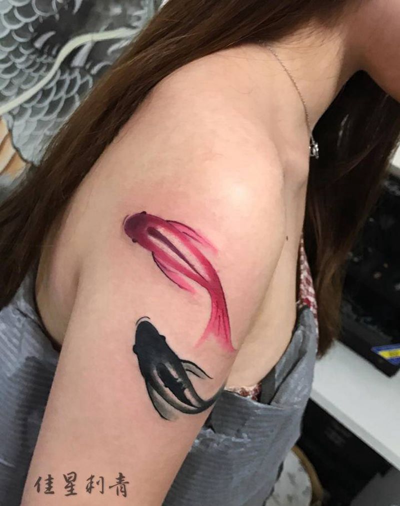 遮盖纹身图片_手臂水墨纹身图案