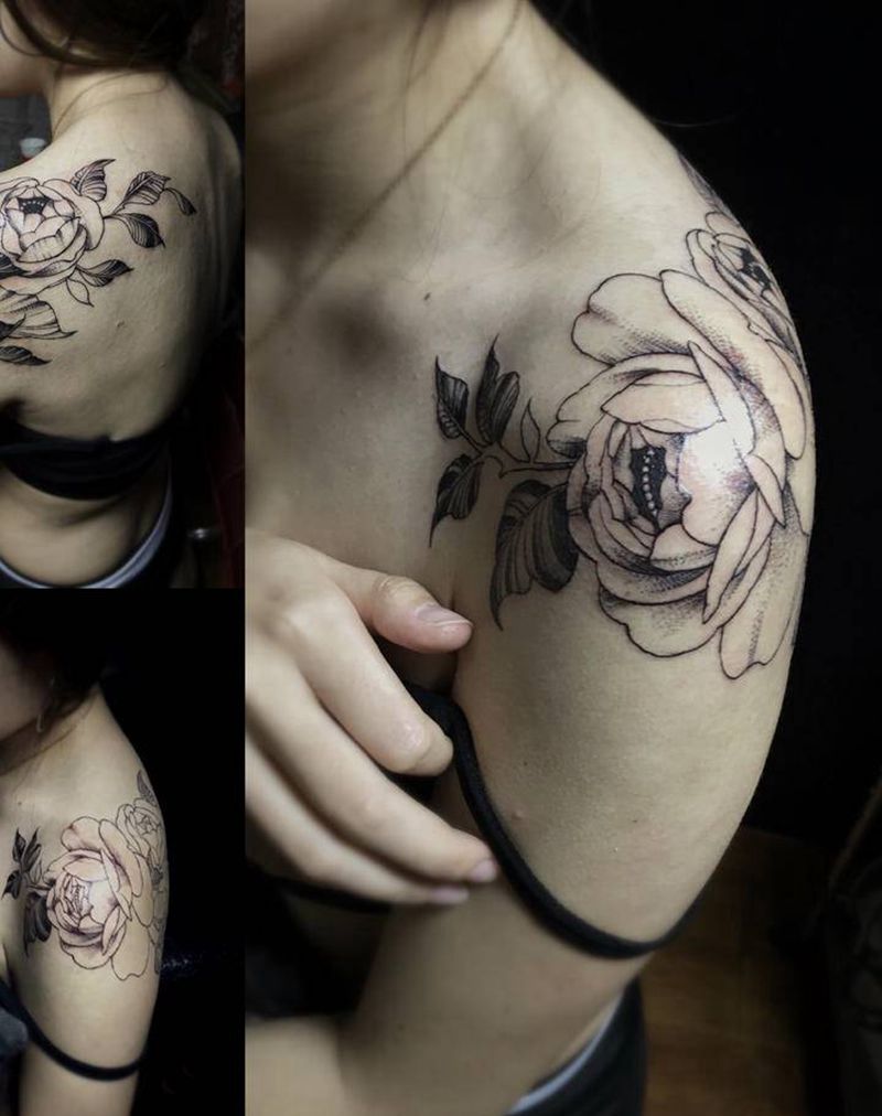 素花、肩花纹身图片_肩部手臂纹身图案