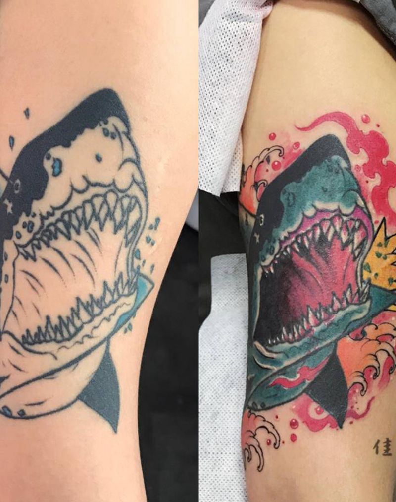 上个色 线条非本人作品纹身图片_手臂纹身图案