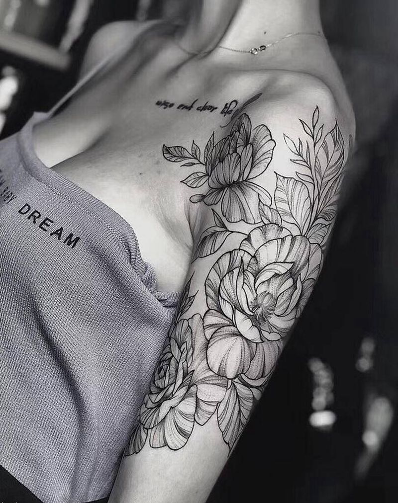 素花纹身图片_手臂纹身图案