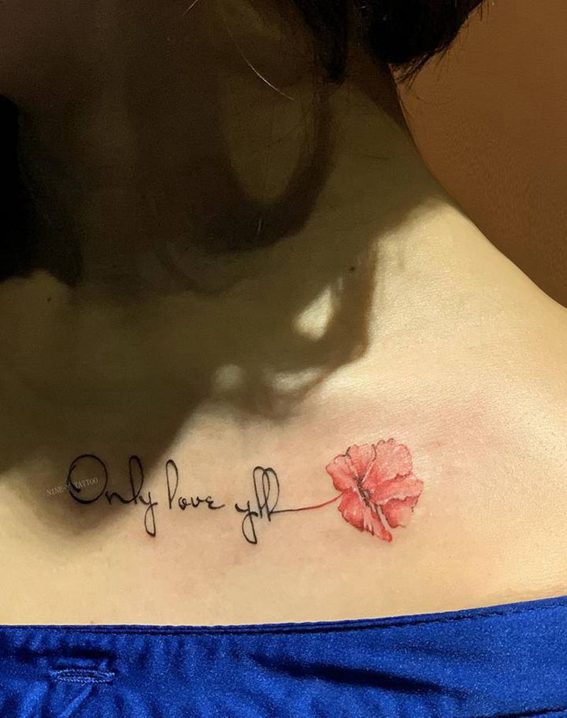 锁骨小清新纹身图片_颈部纹身图案