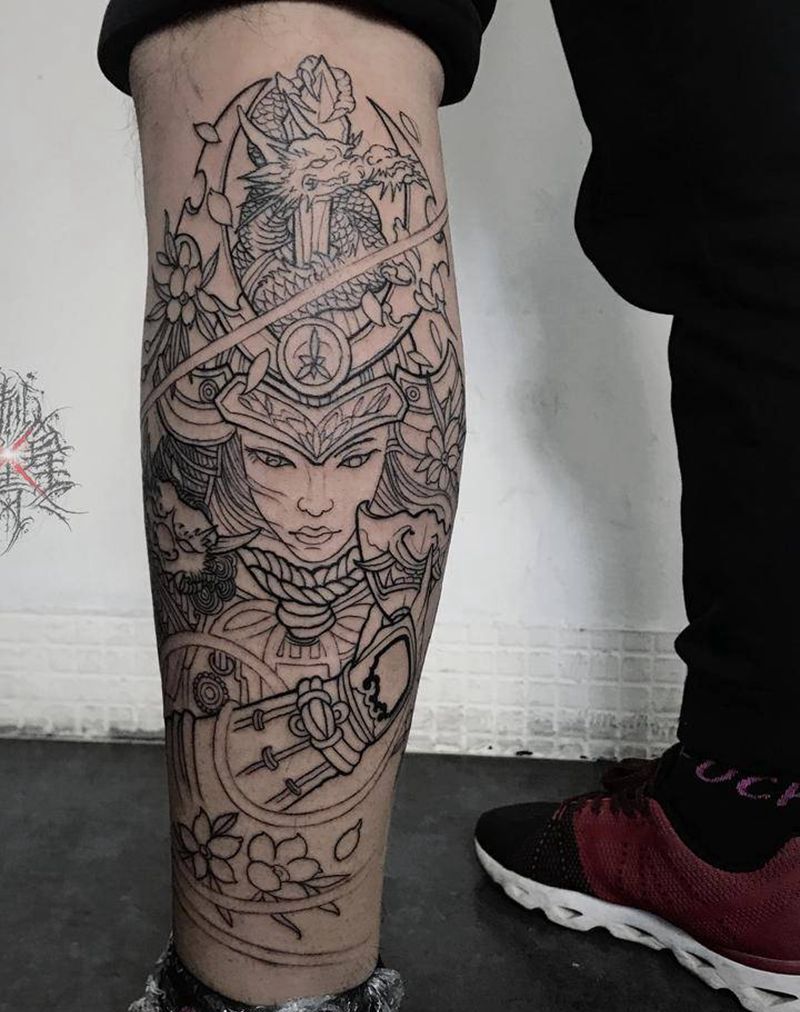 未完纹身图片_腿部纹身图案