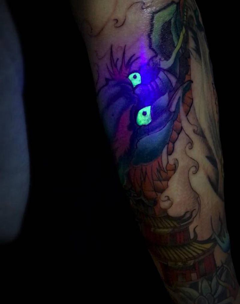 龙、睁眼了。纹身图片_手臂腿部纹身图案