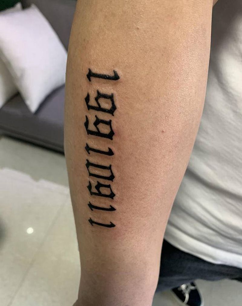 数字纹身图片_手臂纹身图案