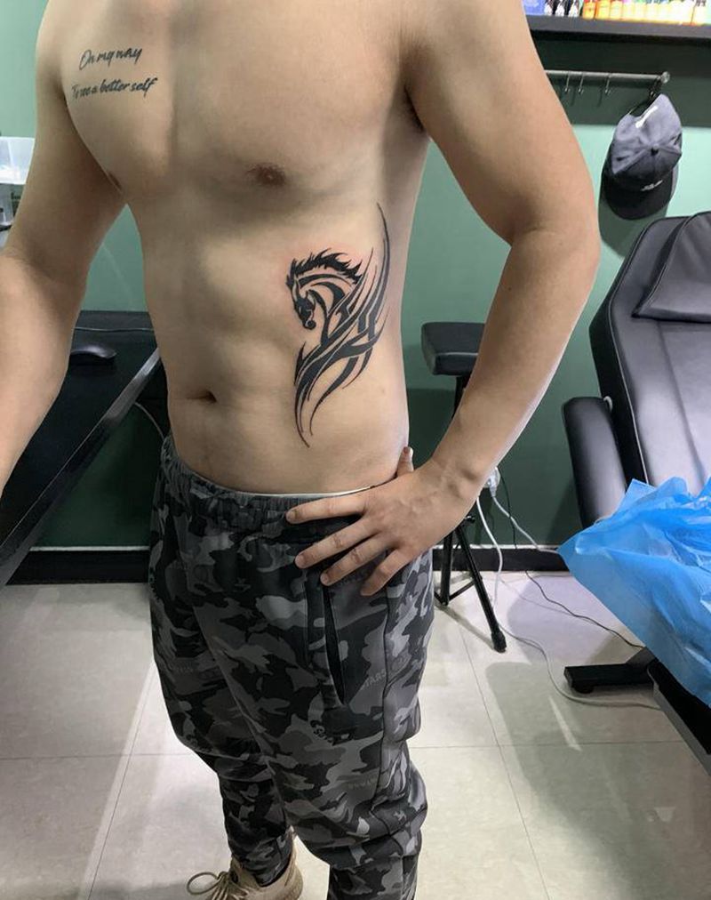 图腾纹身图片_腹部纹身图案