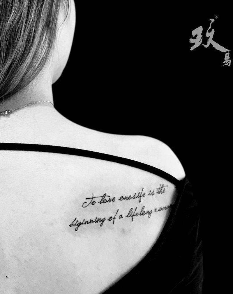 英文纹身图片_背部纹身图案