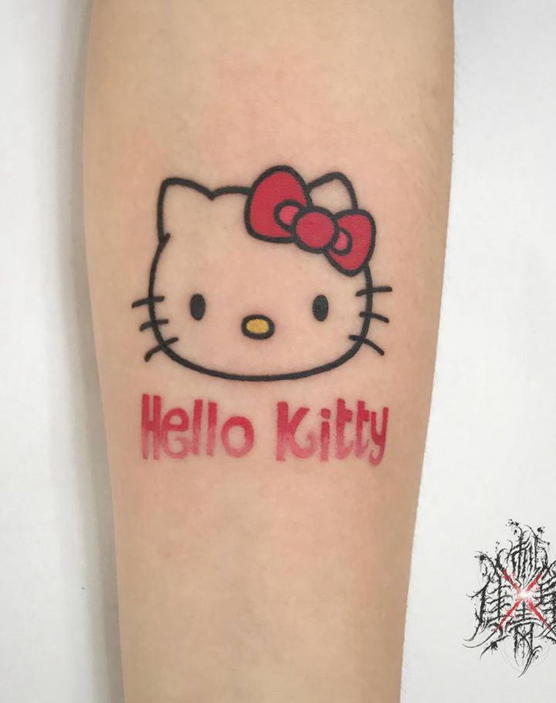 kt猫纹身图片_手臂纹身图案