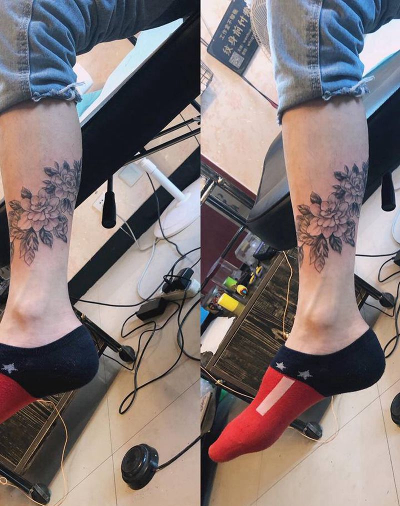 素花纹身图片_手臂手部纹身图案