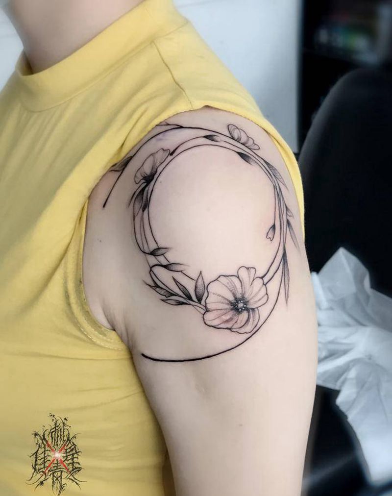 素花纹身图片_手臂纹身图案