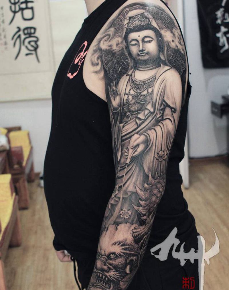 梦刺江山纹身图片_手臂花臂纹身图案