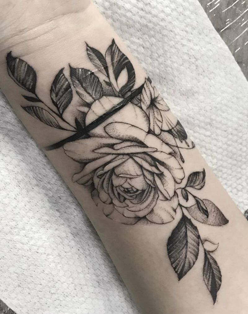 素花纹身图片_手臂纹身图案