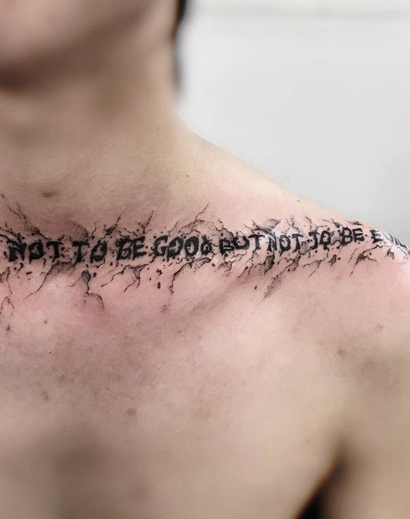 字纹身图片_颈部肩部纹身图案