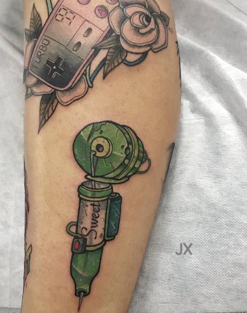 纹身机纹身图片_腿部纹身图案