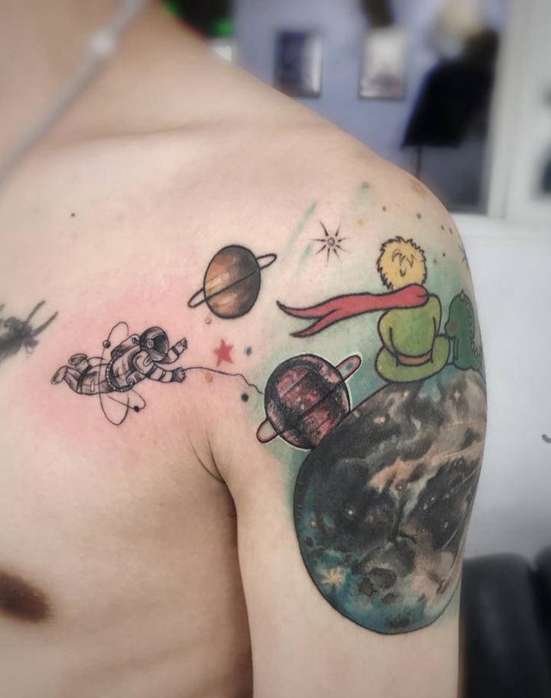 恢复好的小王子加个宇航员纹身图片_肩部纹身图案