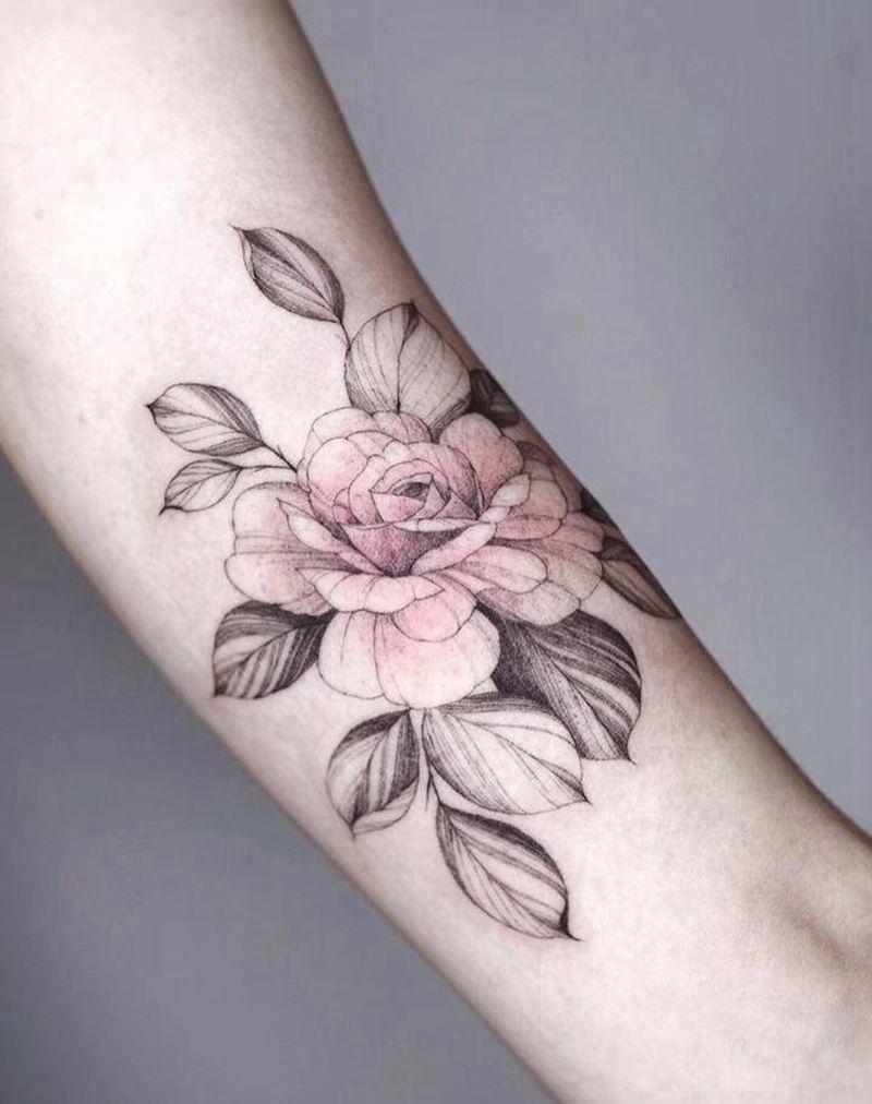 素花纹身图片_手臂手部纹身图案