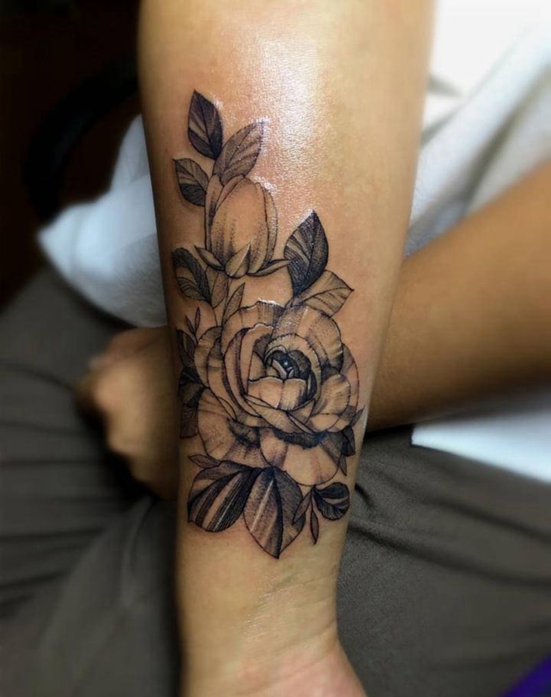 素花纹身图片_手臂手部纹身图案