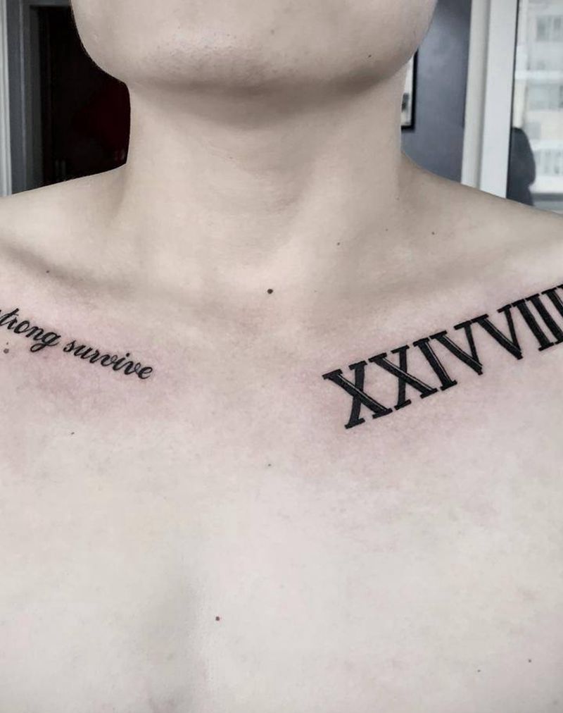 字纹身图片_胸部纹身图案