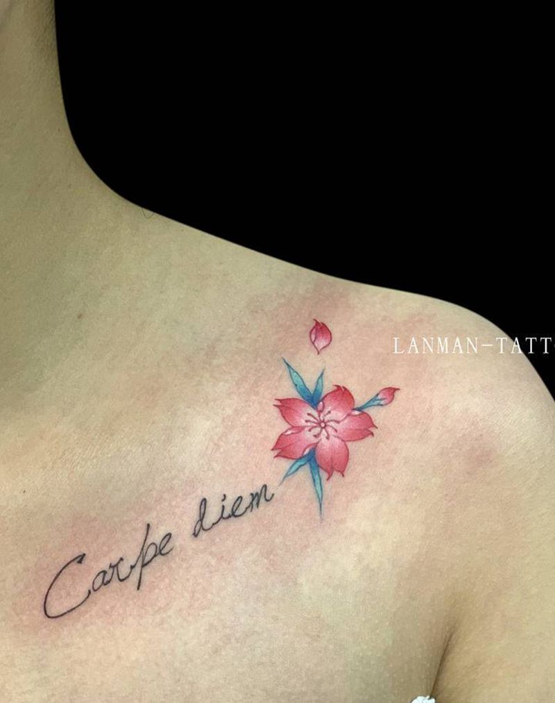 小花纹身图片_水彩纹身图案