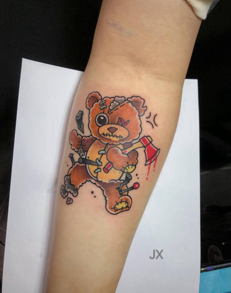 遮盖生日纹身图片_手臂New School纹身图案