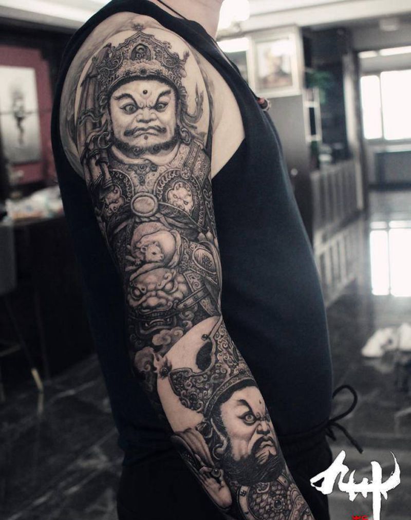 四大天王之雨顺纹身图片_手臂原创纹身图案