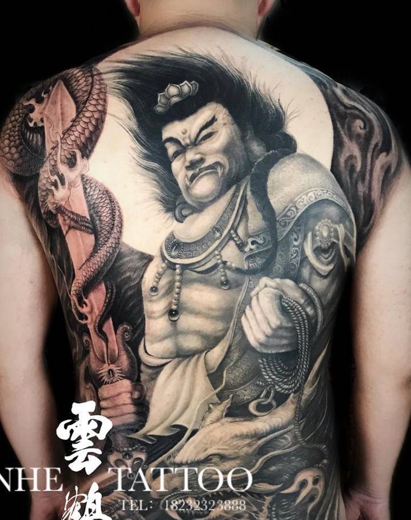 不动冥王纹身图片_新传统纹身图案