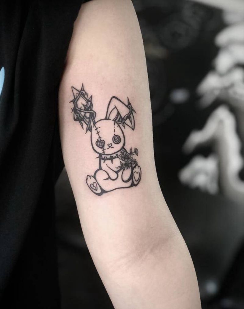 兔子纹身图片_手臂纹身图案
