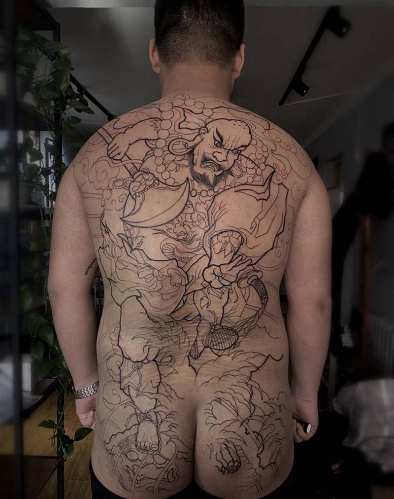 鲁智深，未完待续。纹身图片_背部胸部纹身图案