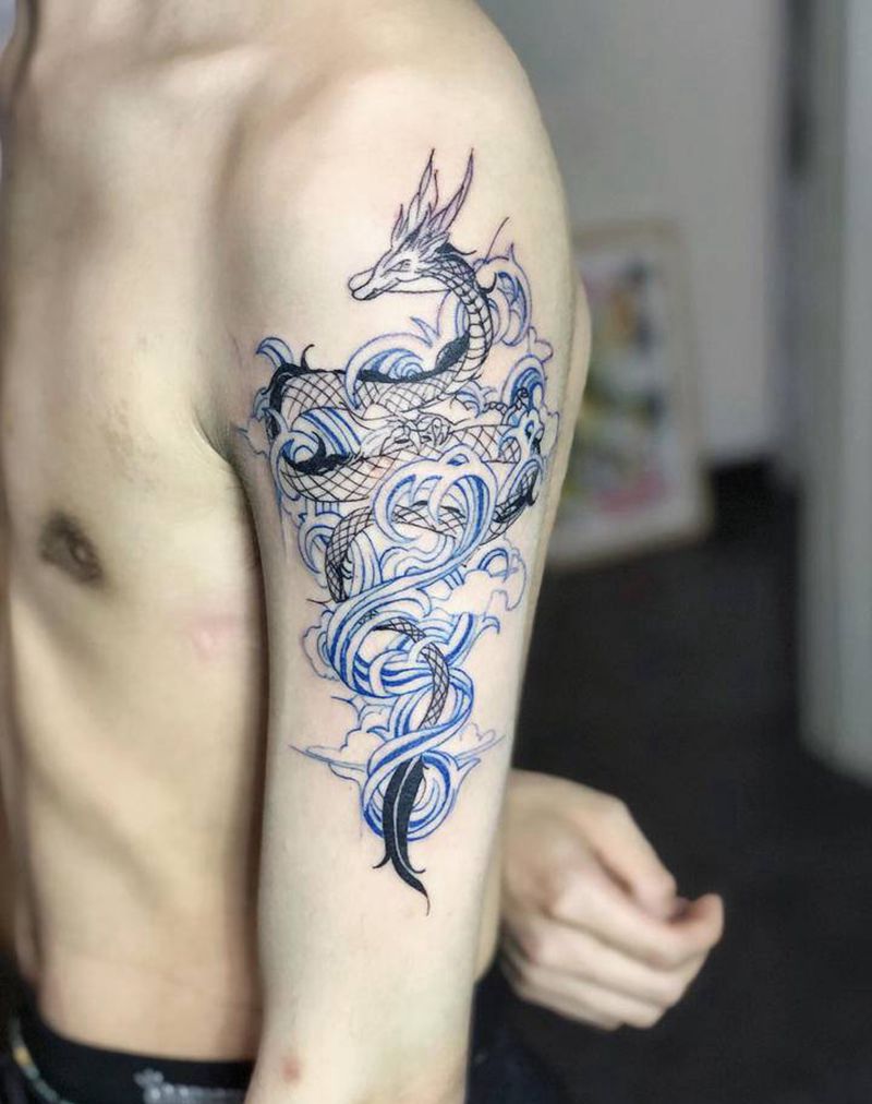 小龙纹身图片_手臂纹身图案