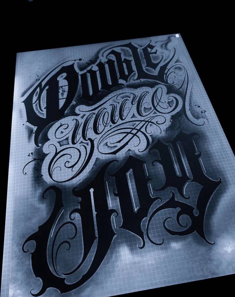 .纹身图片_花体字纹身图案