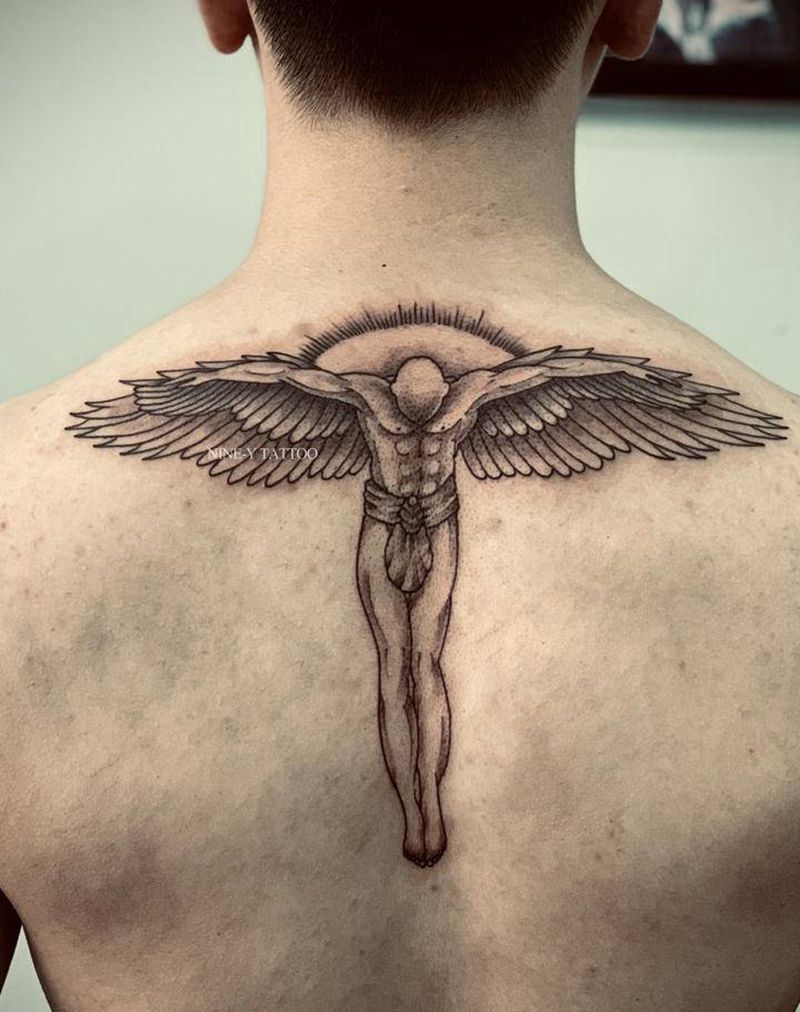 信徒纹身图片_背部纹身图案