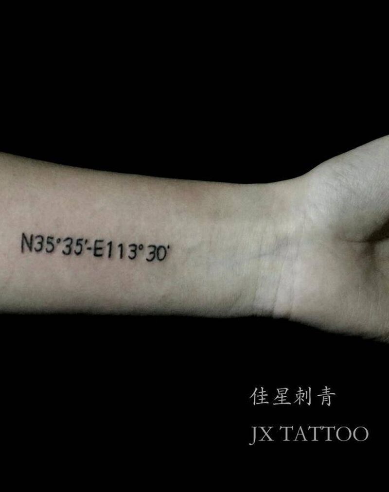 坐标纹身图片