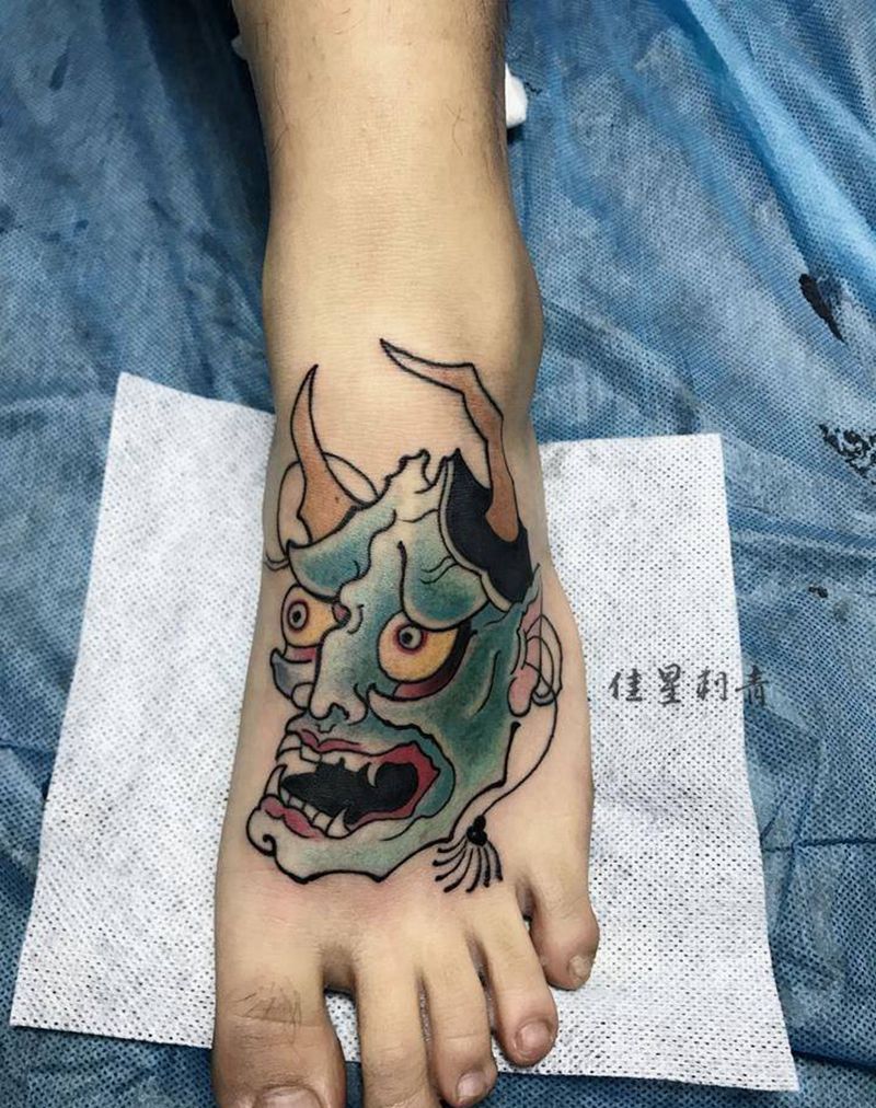 脚面般若纹身图片