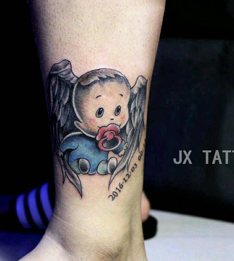 奶爸纹的小宝贝纹身图片