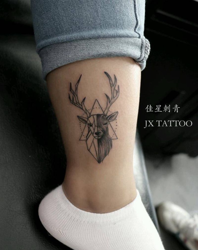 鹿头纹身图片