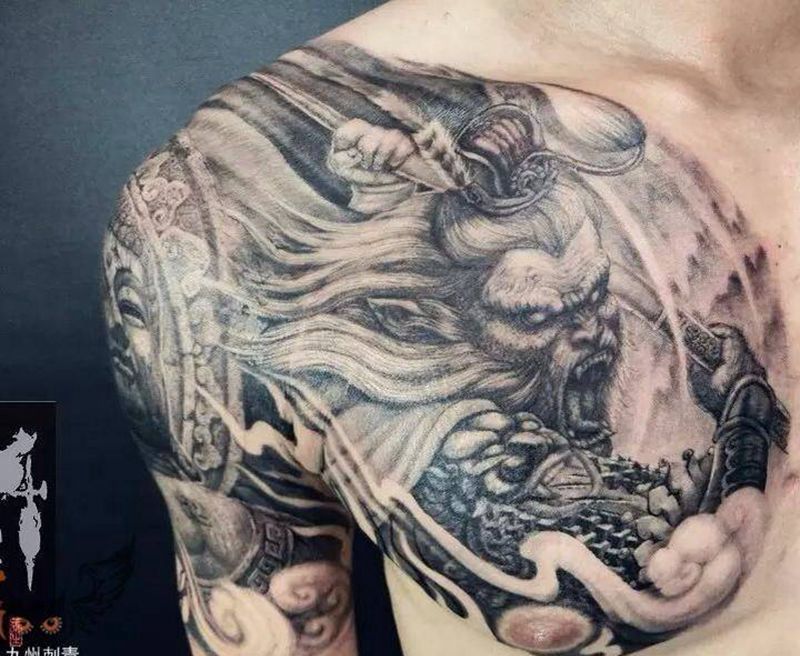 大圣斗佛纹身图片