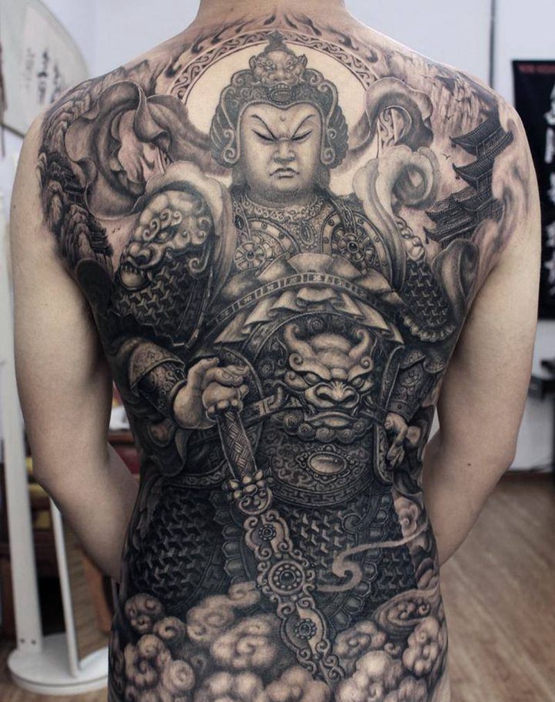 韦驮菩萨纹身图片