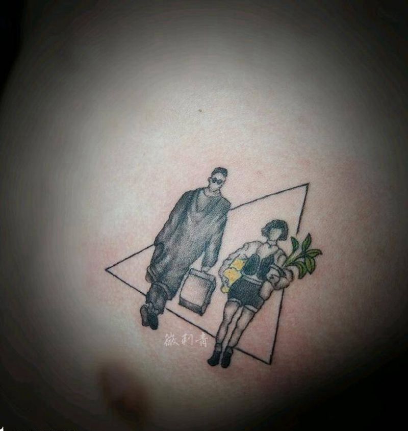 这个杀手不太冷纹身图片_胸部欧美影视爱情纹身图案