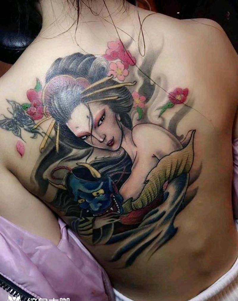 艺妓纹身图片
