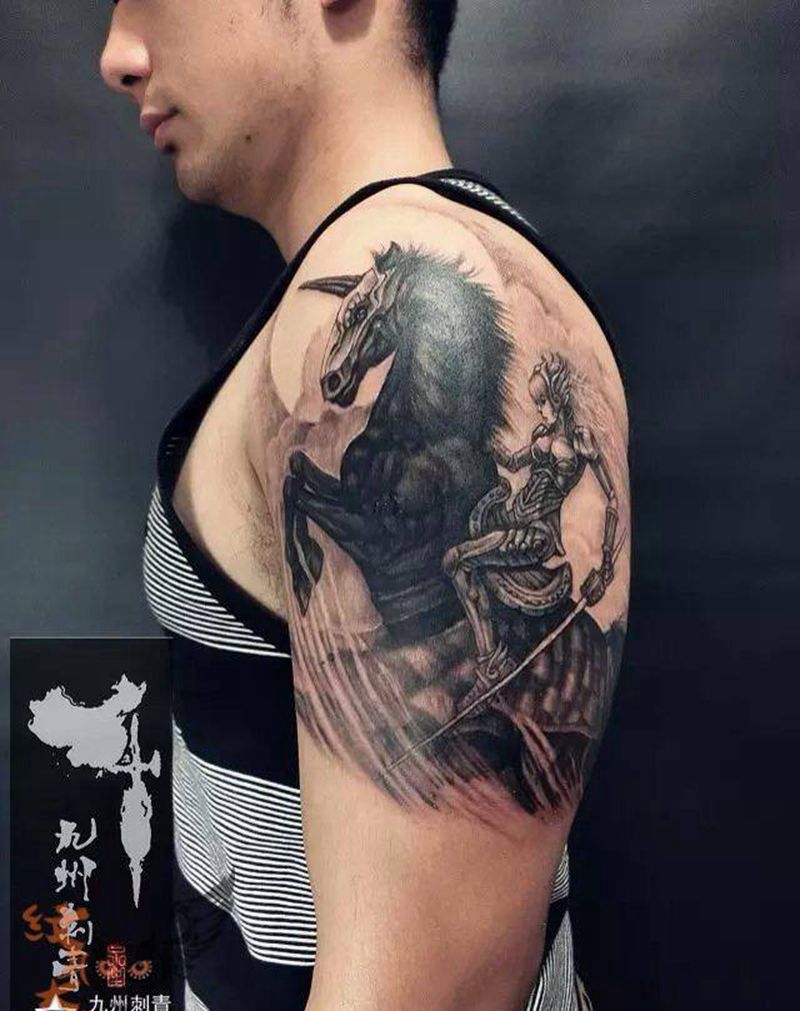 女骑士纹身图片