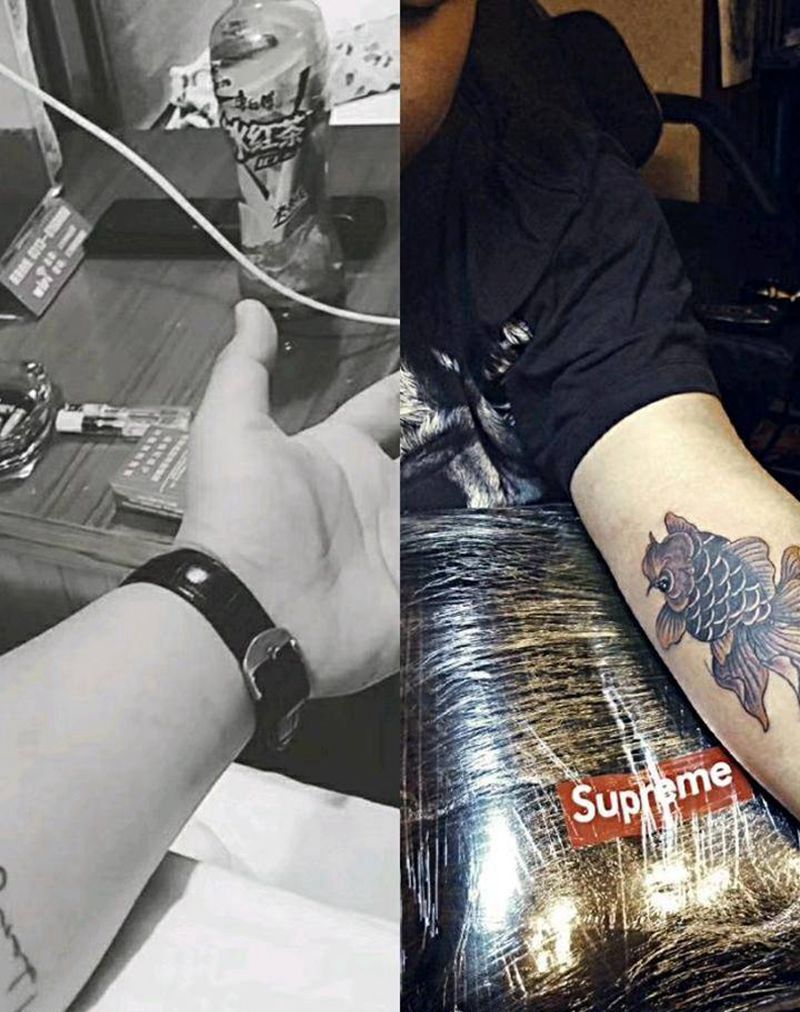 遮盖小鱼纹身图片